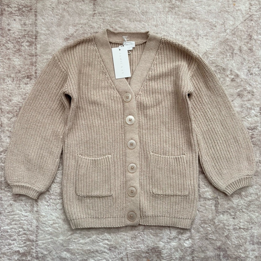 Jame Kay Girls Knit Ribbed Cotton Cardigan Sweater New Sz 5